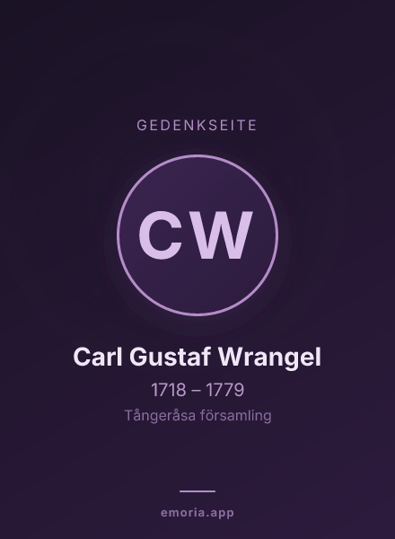Gedenkportrait von Carl Gustaf Wrangel