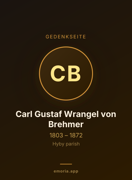 Gedenkportrait von Carl Gustaf Wrangel von Brehmer