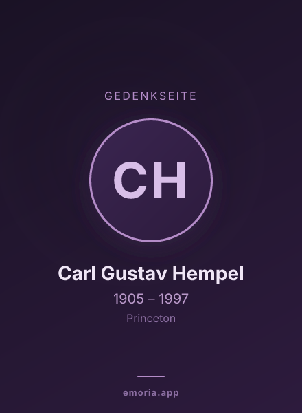 Gedenkportrait von Carl Gustav Hempel