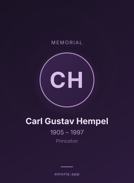 Memorial portrait of Carl Gustav Hempel