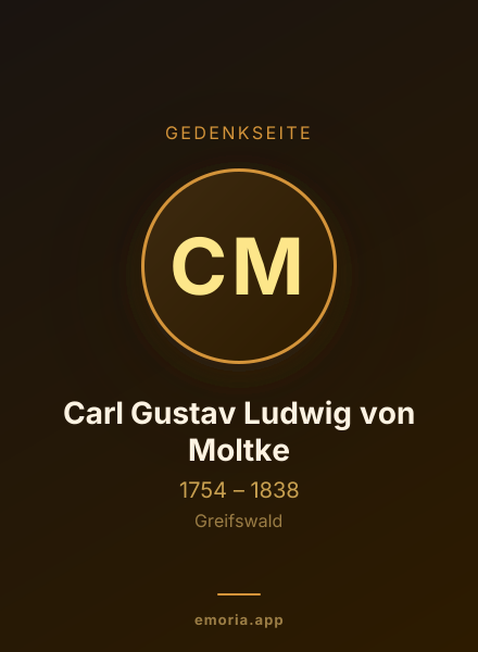 Gedenkportrait von Carl Gustav Ludwig von Moltke
