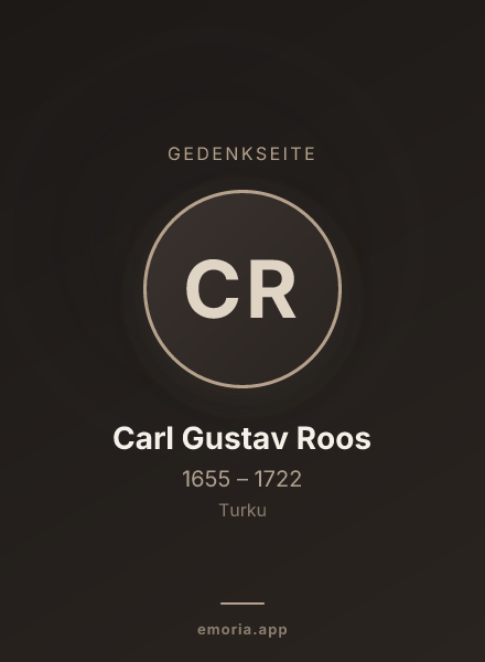 Gedenkportrait von Carl Gustav Roos