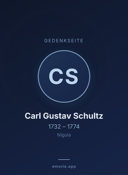 Gedenkportrait von Carl Gustav Schultz