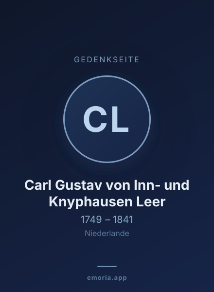 Gedenkportrait von Carl Gustav von Inn- und Knyphausen Leer