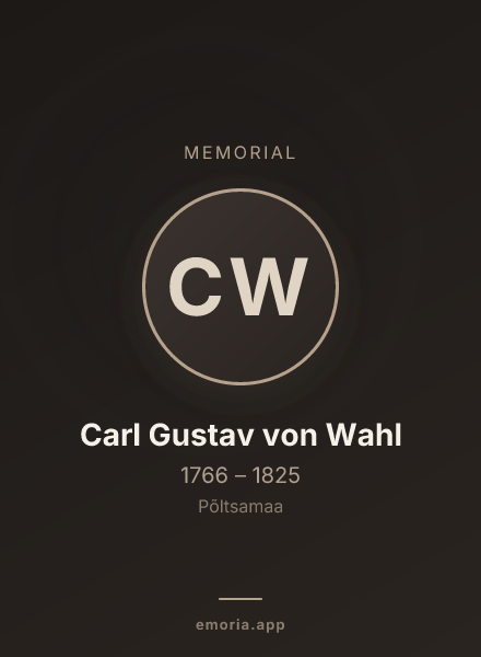 Memorial portrait of Carl Gustav von Wahl