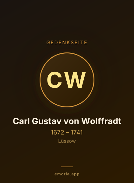 Gedenkportrait von Carl Gustav von Wolffradt