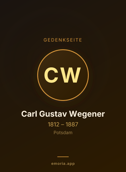Gedenkportrait von Carl Gustav Wegener