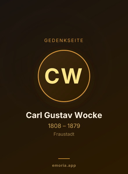 Gedenkportrait von Carl Gustav Wocke