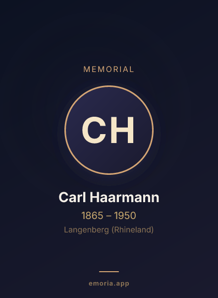 Memorial portrait of Carl Haarmann