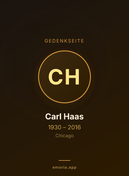 Gedenkportrait von Carl Haas