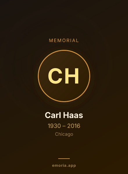 Memorial portrait of Carl Haas