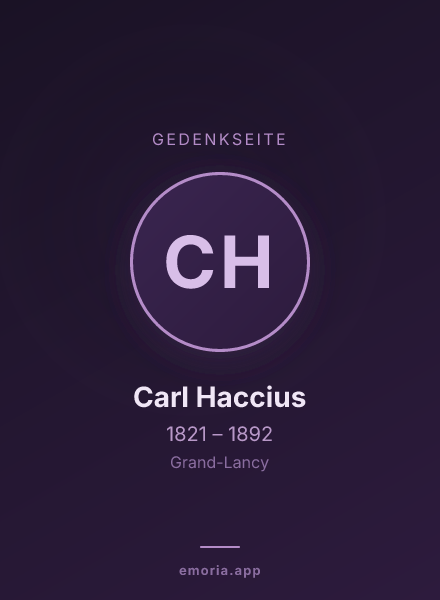 Gedenkportrait von Carl Haccius