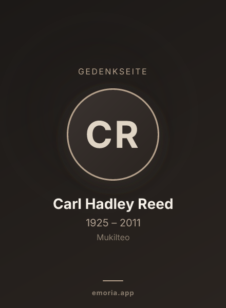Gedenkportrait von Carl Hadley Reed