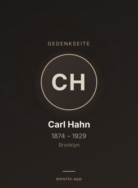 Gedenkportrait von Carl Hahn