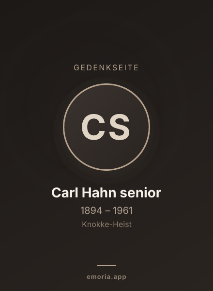 Gedenkportrait von Carl Hahn senior