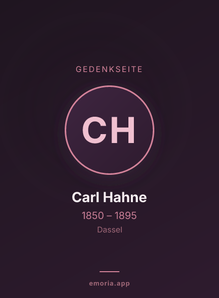 Gedenkportrait von Carl Hahne