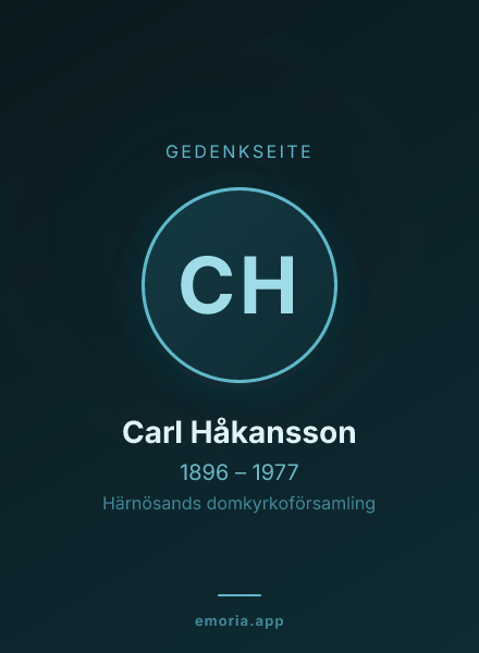 Gedenkportrait von Carl Håkansson