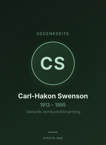 Gedenkportrait von Carl-Hakon Swenson