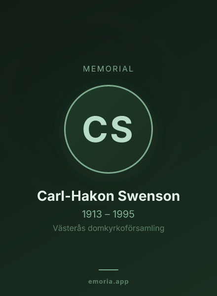 Memorial portrait of Carl-Hakon Swenson