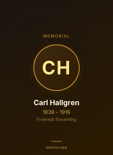 Memorial portrait of Carl Hallgren