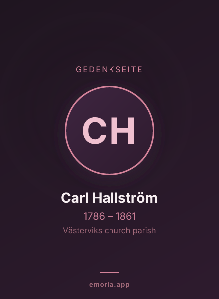 Gedenkportrait von Carl Hallström