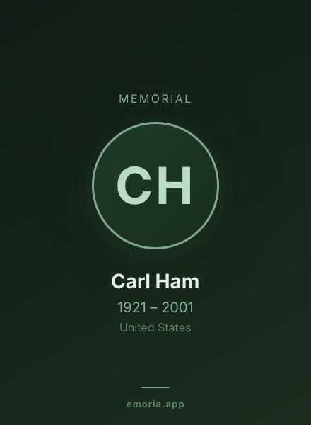 Memorial portrait of Carl Ham