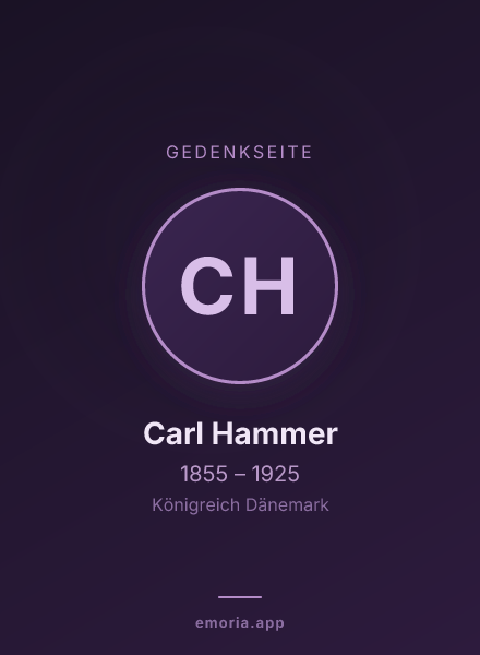 Gedenkportrait von Carl Hammer