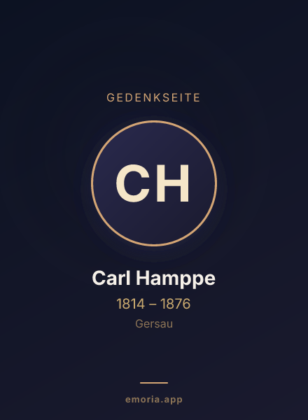 Gedenkportrait von Carl Hamppe