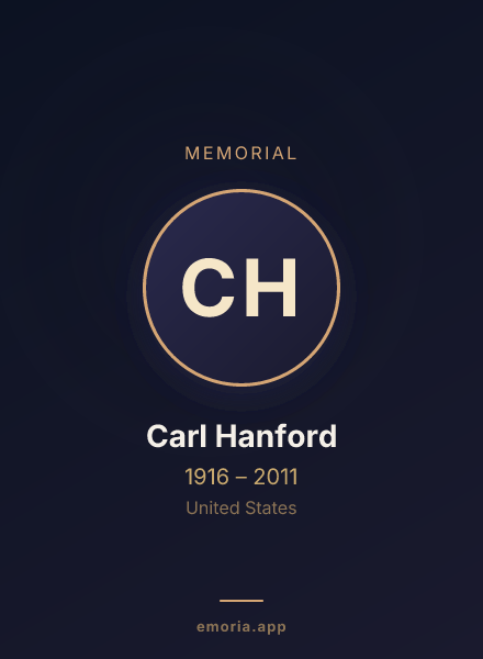 Memorial portrait of Carl Hanford