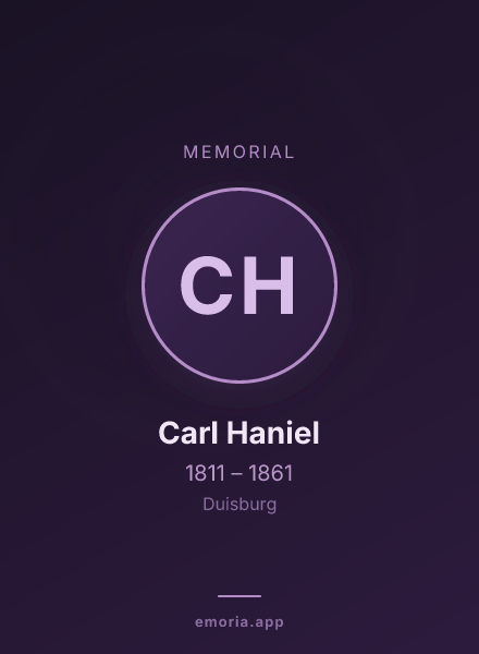 Memorial portrait of Carl Haniel