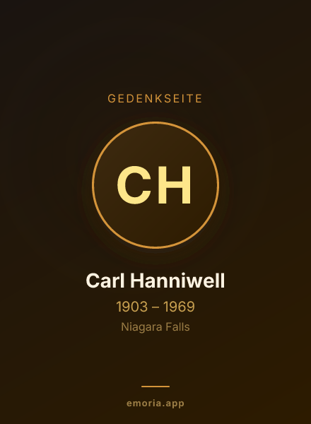 Gedenkportrait von Carl Hanniwell
