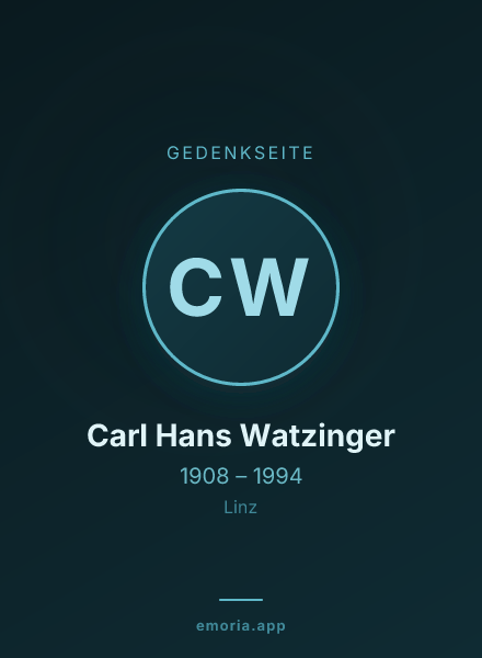 Gedenkportrait von Carl Hans Watzinger
