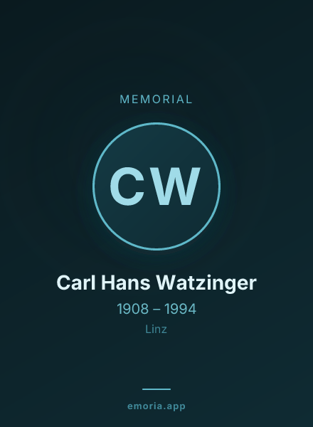 Memorial portrait of Carl Hans Watzinger
