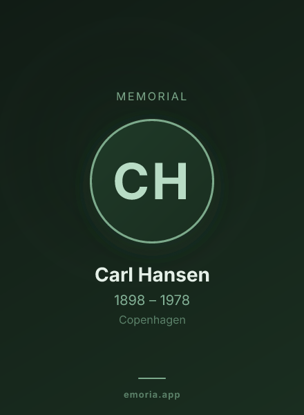 Memorial portrait of Carl Hansen