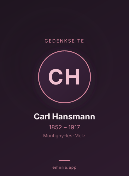 Gedenkportrait von Carl Hansmann