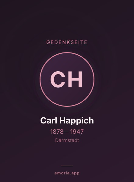 Gedenkportrait von Carl Happich