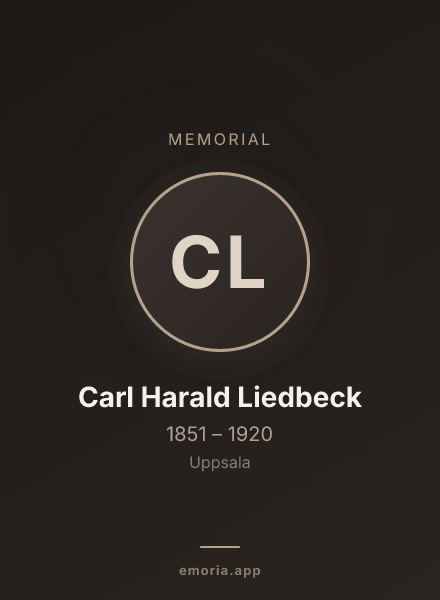 Memorial portrait of Carl Harald Liedbeck