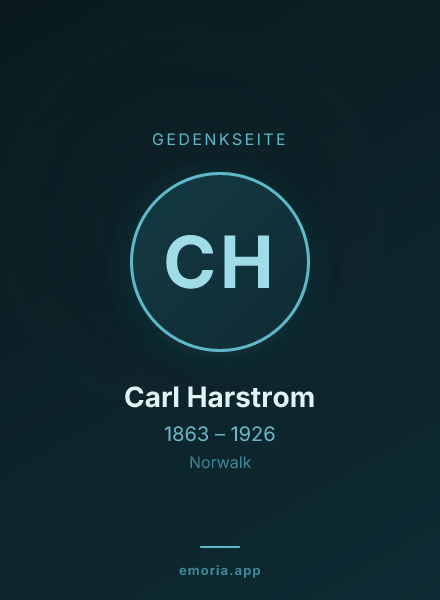 Gedenkportrait von Carl Harstrom