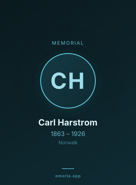 Memorial portrait of Carl Harstrom
