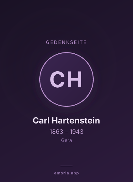 Gedenkportrait von Carl Hartenstein