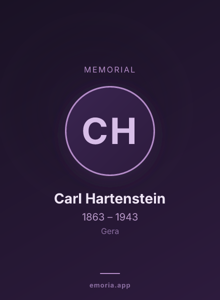 Memorial portrait of Carl Hartenstein
