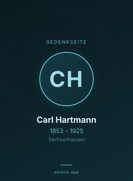 Gedenkportrait von Carl Hartmann