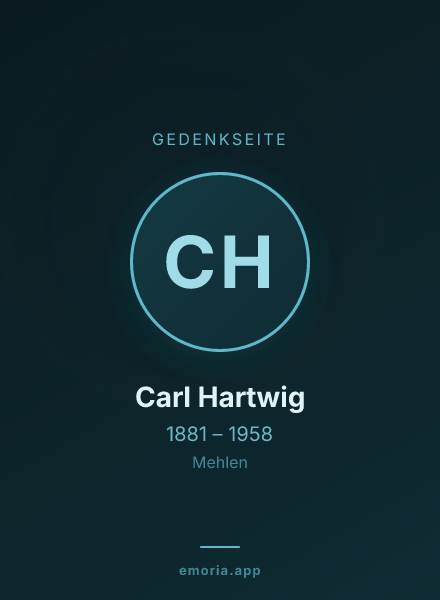 Gedenkportrait von Carl Hartwig