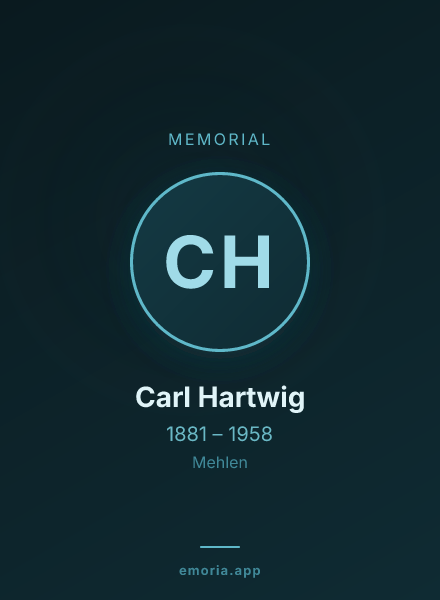 Memorial portrait of Carl Hartwig