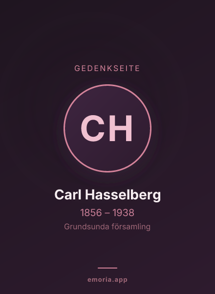 Gedenkportrait von Carl Hasselberg