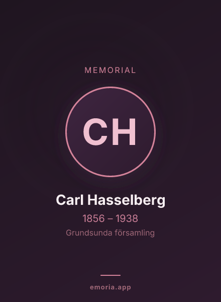 Memorial portrait of Carl Hasselberg