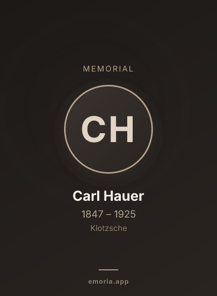 Memorial portrait of Carl Hauer