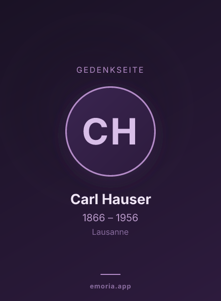 Gedenkportrait von Carl Hauser