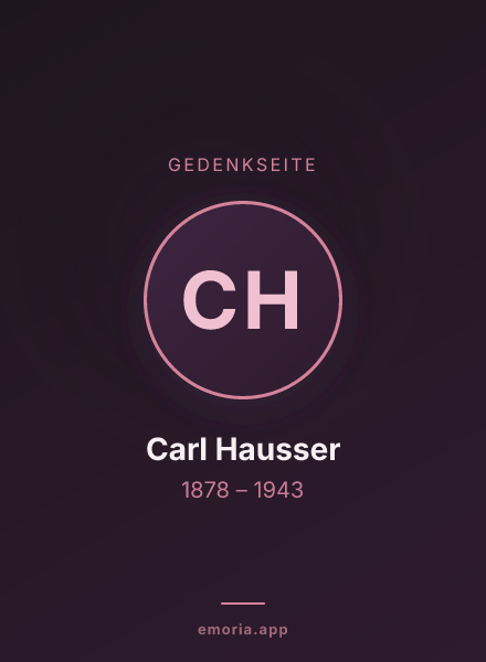 Gedenkportrait von Carl Hausser