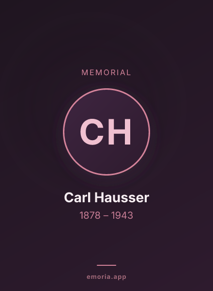 Memorial portrait of Carl Hausser